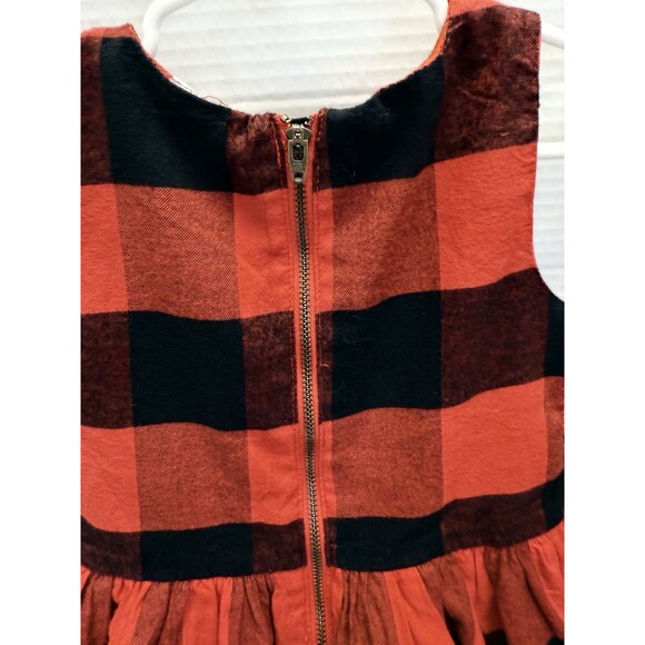 CARTER’S Girls Sz 4 Red & Black Buffalo Plaid Check Dress Holiday Pictures New - Picture 7 of 10